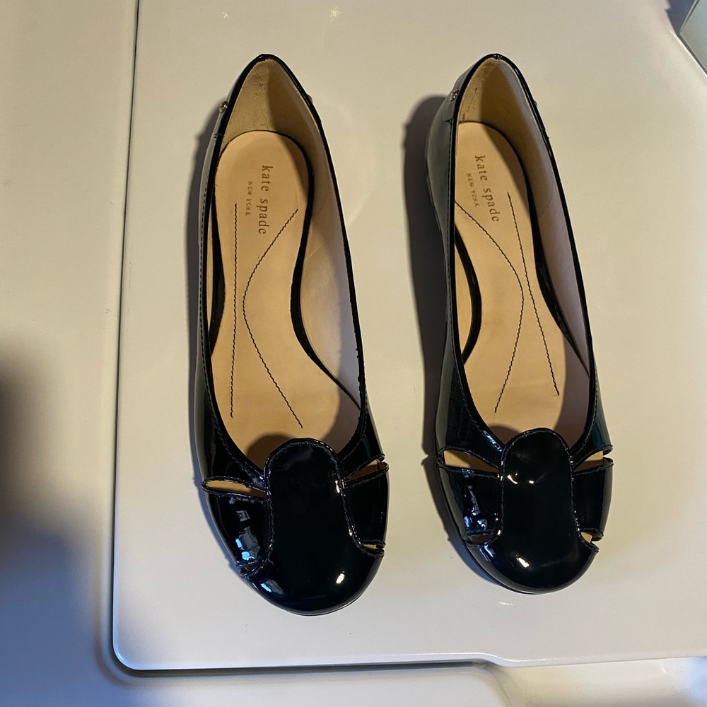 Kate Spade Jory black patent slip on. Size 10. Vintage, 1998. Never worn.